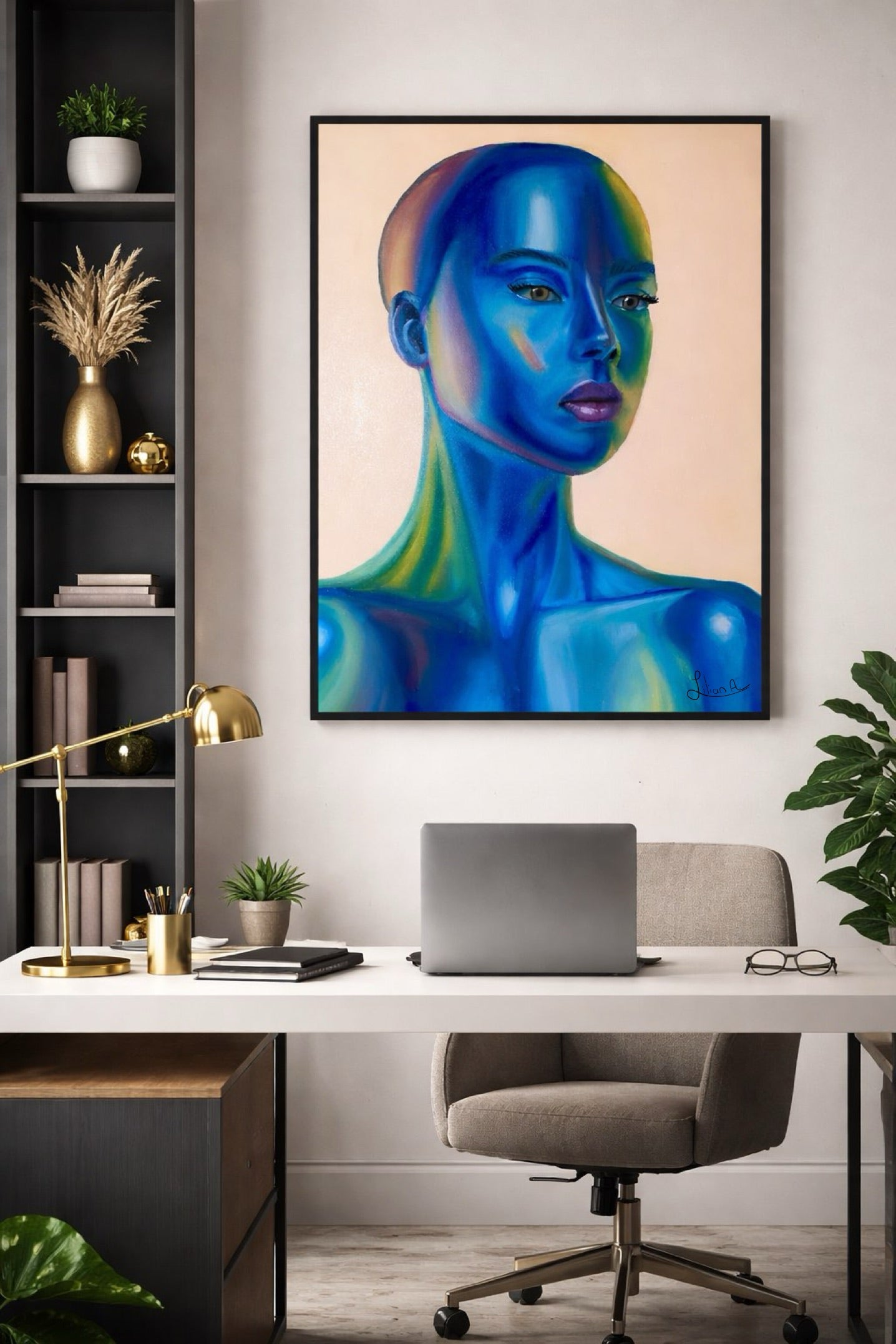 Illuminated in blue